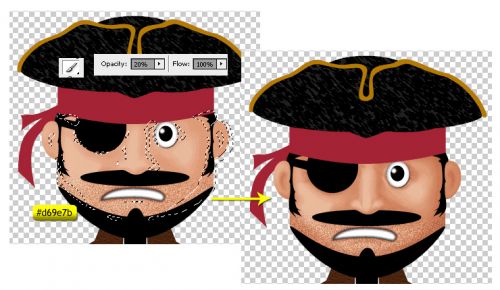 آموزش طراحی کاراکتر کارتونی دزد دریایی در فتوشاپ